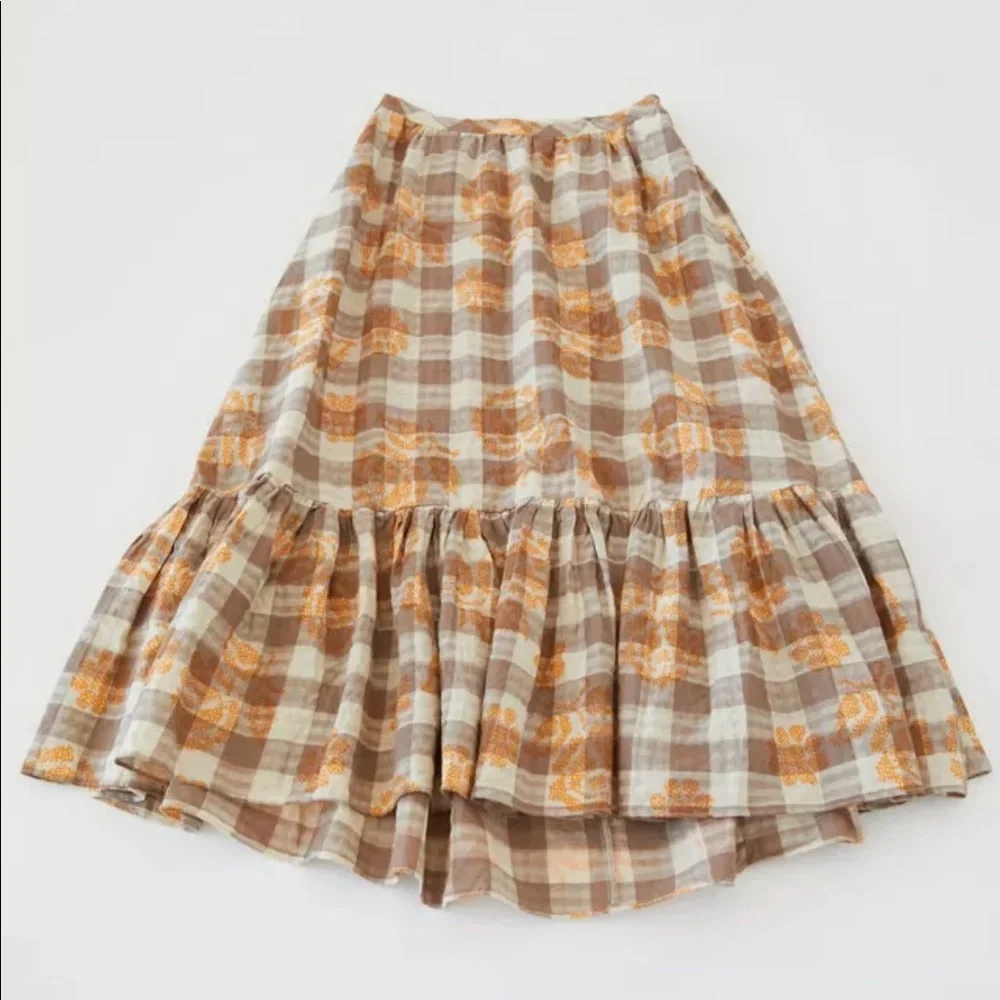 URBAN OUTFITTERS | Million Miles Plaid Midi Skirt - Picture 6 of 6